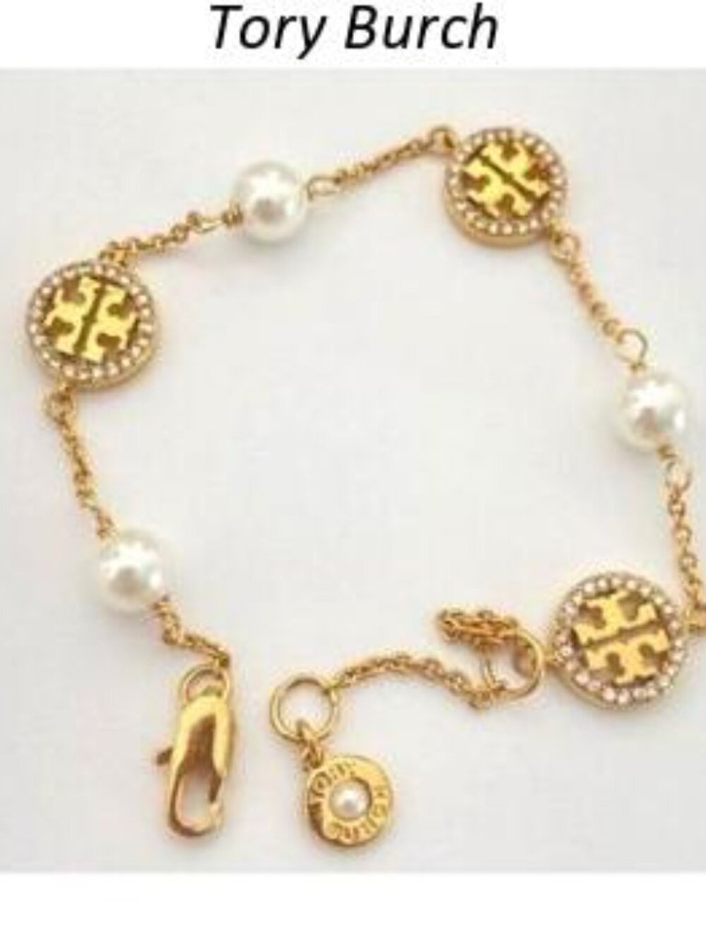 Tory Burch Miller Pearl Logo Bracelet - Picture 2 of 4